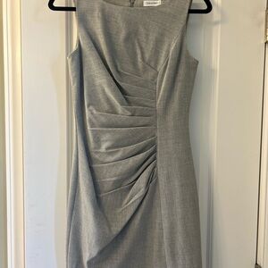 Calvin Klein Grey Ruched Sheath Dress